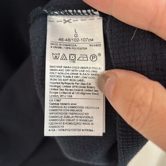 Banana Republic Men Quarter zip fleece Polartec navy blue soft sweatshirt EUC! - Picture 7 of 9